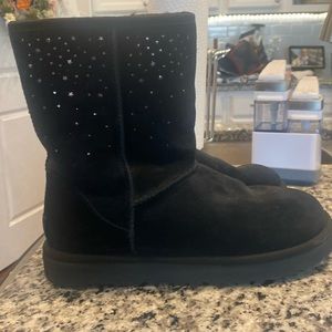 Ugg classic boots black with silver stars New unworn